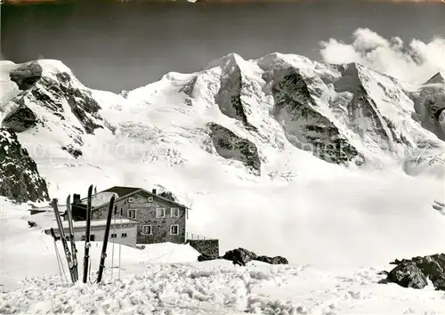 AK / Ansichtskarte Diavolezzahuette_2973m_GR mit Piz Palue 