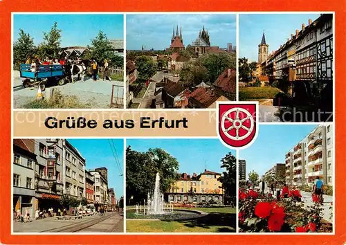AK / Ansichtskarte 73842809 Erfurt Ponyranch Am Blauen Huegel Dom Severikirche Kraemerbruecke Anger HO-Gaststaette Freundschaft Berliner Strasse Erfurt