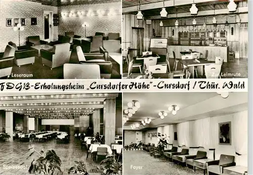 AK / Ansichtskarte  Cursdorf FDGB Erholungsheim Cursdorfer Hoehe Leseraum Zur Leimrute Speisesaal Foyer Cursdorf