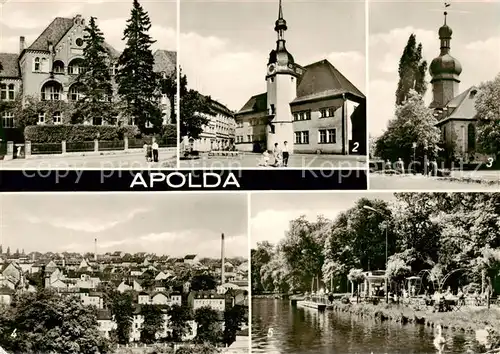 AK / Ansichtskarte  Apolda Carolinenheim Rathaus Martinskirche uebersicht Am Lohteich Apolda