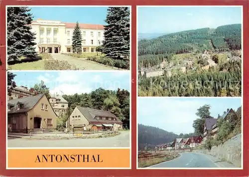 AK / Ansichtskarte 73842844 Antonsthal_Erzgebirge Kneippsanatorium Post und Kaufhalle Antonshoehe Talstrasse Antonsthal_Erzgebirge