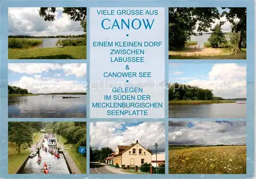 AK / Ansichtskarte  Canow Teilansichten Labussee Canower See Kanal Panorama Canow