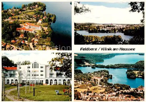 AK / Ansichtskarte  Feldberg_Mecklenburg Klinik am Haussee Fliegeraufnahme Panorama Seenlandschaft Feldberg_Mecklenburg