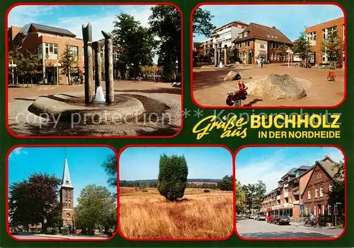 AK / Ansichtskarte  Buchholz_Nordheide Stadtplatz Kirche Park Panorama Brunnen Buchholz Nordheide