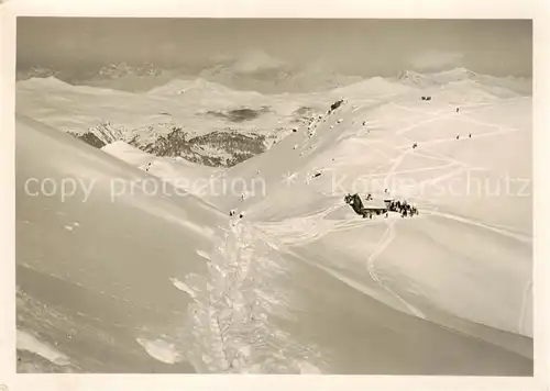 AK / Ansichtskarte  Arosa_GR Weisshornhuette Fliegeraufnahme Arosa_GR