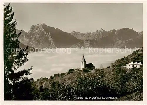 AK / Ansichtskarte  Amden_SG Chrischonaheim Glarnerberge Kirche Amden_SG