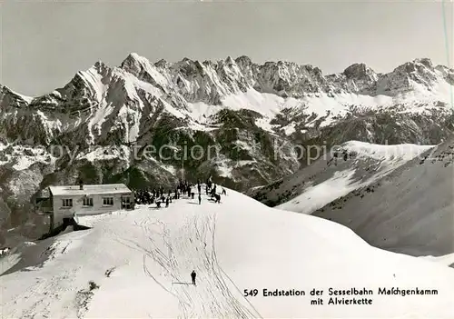 AK / Ansichtskarte  Maschgenkamm_Maschgenchamm_SG Endstation der Sesselbahn Maschgenkamm mit Alvierkette 
