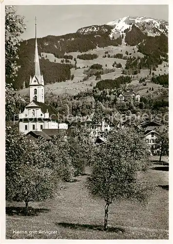 AK / Ansichtskarte  Kerns_OW mit Kirche und Arvigrat 