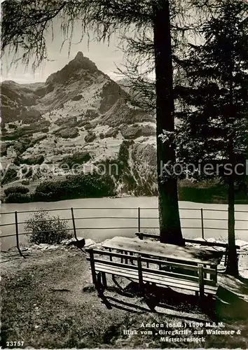 AK / Ansichtskarte  Amden_SG Blick vom Giregaertli auf Walensee und Muertschenstock Amden_SG