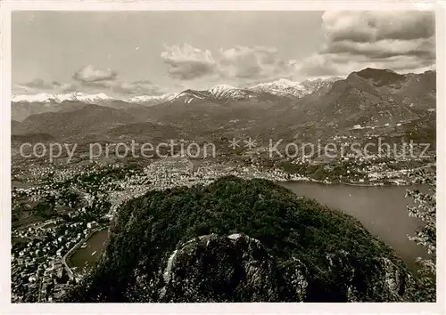 AK / Ansichtskarte  Lugano_Lago_di_Lugano_TI con le Alpi visto dal San Salvatore Kulm 