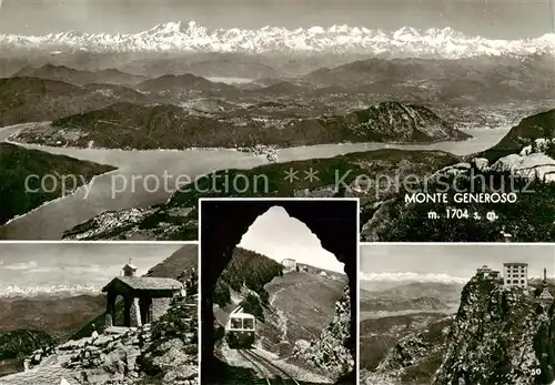 AK / Ansichtskarte  Monte-Generoso_1704m_Lugano_TI Panorama Kapelle Bergbahn  