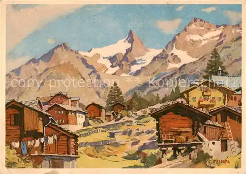 AK / Ansichtskarte  Saas-Fee_VS mit Laquinhorn 