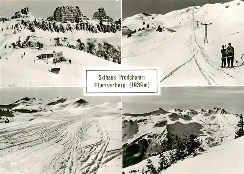 AK / Ansichtskarte  Flumserberg_SG Skihaus Prodchamm Panorama Schlepplift 