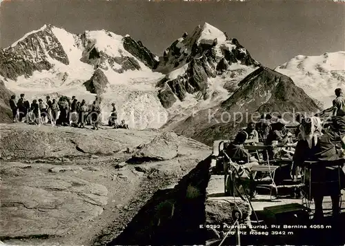 AK / Ansichtskarte  Fuorcla-Surlej_GR mit Piz Bernina und Piz Roseg 