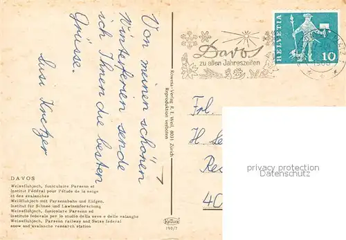 AK / Ansichtskarte  Davos_GR Weissfluhjoch mit Parsennbahn und Eidgen Insititut fuer Schnee und Lawinenforschung Davos_GR