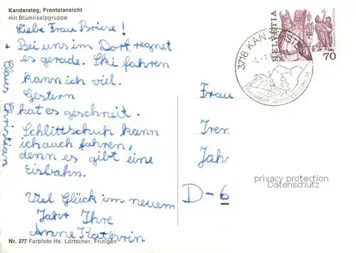 AK / Ansichtskarte  Kandersteg_BE mit Bluemlisalp Kandersteg_BE