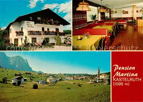 AK / Ansichtskarte 73843044 Kastelruth_Suedtirol Hotel Pension Martina Gastraum Panorama Kastelruth_Suedtirol