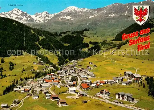 AK / Ansichtskarte 73843053 Serfaus_Tirol Fliegeraufnahme mit Seilbahn zum Koelner Haus Serfaus Tirol