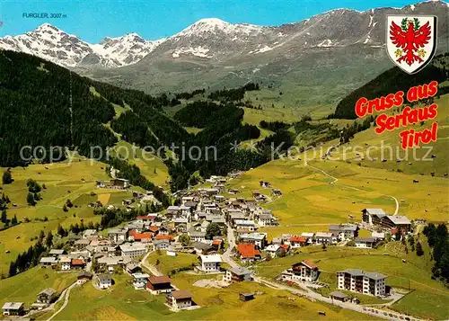 AK / Ansichtskarte  Serfaus_Tirol Fliegeraufnahme mit Seilbahn zum Koelner Haus Serfaus Tirol