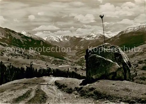 AK / Ansichtskarte  Pany-Luzein_GR Blick vom Gueggelstein mit der Silvrettagruppe 