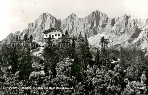 AK / Ansichtskarte  Hochwurzenhuette_1852m_Steiermark_AT Berghaus gegen Dachsteinsuedwand 