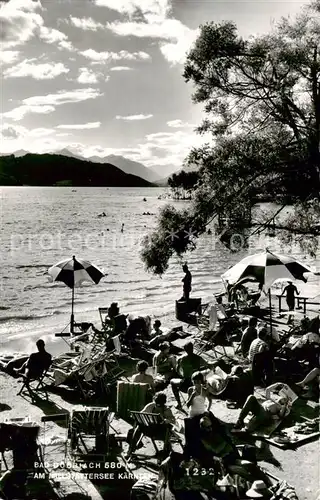 AK / Ansichtskarte  Bad_Doebriach Badestrand am Millstaettersee Bad_Doebriach