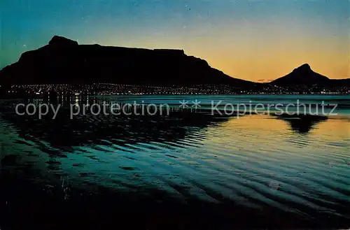 AK / Ansichtskarte 73843093 Milnerton_Cape_Town_Kaapstad_Kapstadt_South-Africa_RSA Silhouette vom Kuestenort in der Abendsonne 