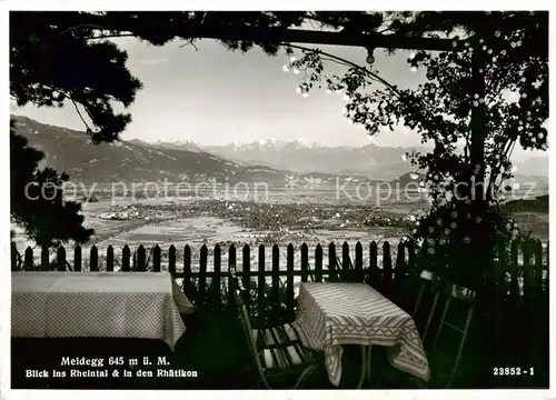 AK / Ansichtskarte Meldegg_Walzenhausen_AR Blick ins Rheintal und in den Rhaetikon Meldegg_Walzenhausen_AR