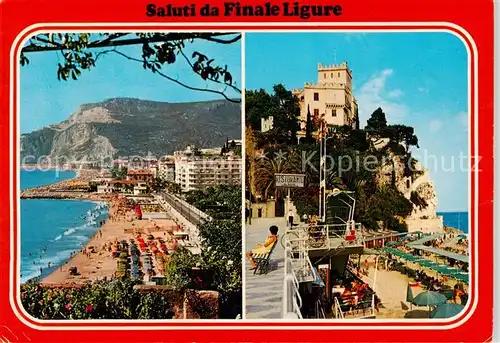 AK / Ansichtskarte Finale_Ligure_IT Strand Schloss Terrasse 