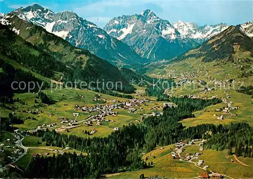 AK / Ansichtskarte Kleinwalsertal_Vorarlberg_AT mit Blick auf Riezlern Hirschegg und Mittelberg 