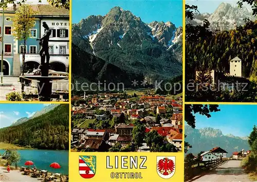 AK / Ansichtskarte Lienz__Tirol Florianbrunnen Trislacher See Schloss Bruck Iselsberg 