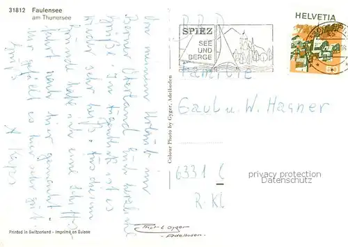 AK / Ansichtskarte Faulensee_Bad_Thunersee_BE Panorama 