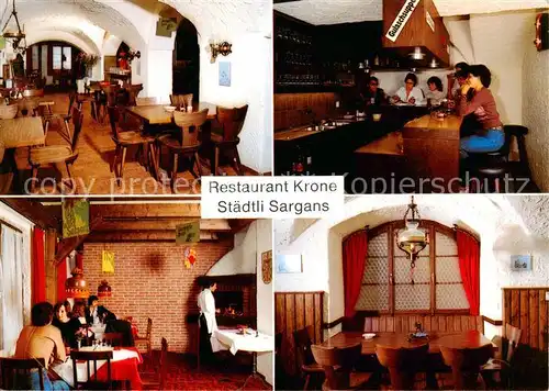 AK / Ansichtskarte Sargans_SG Hotel Restaurant Krone Gastraeume 