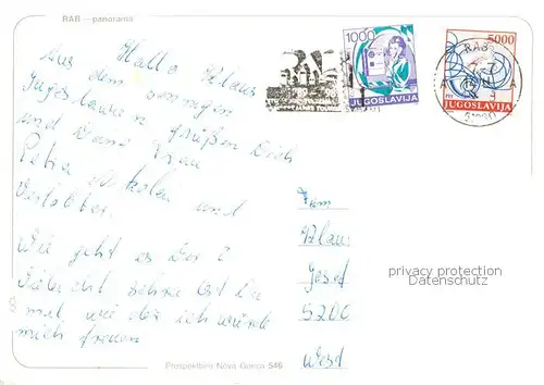 AK / Ansichtskarte Rab__Croatia Panorama 