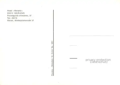 AK / Ansichtskarte Merano_Meran_IT Hotel Merano 