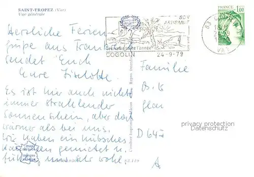 AK / Ansichtskarte Saint_Tropez_Var Vue generale Cote d Azur Saint_Tropez_Var