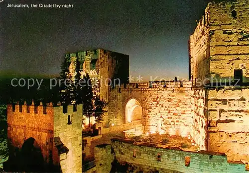 AK / Ansichtskarte Jerusalem__Yerushalayim_Israel Citadel by night 