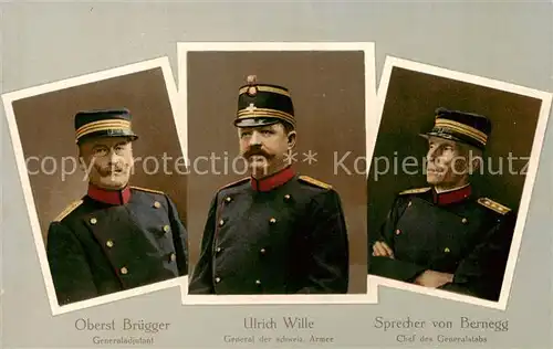 AK / Ansichtskarte 73843376 Militaria_Schweiz CTK 5768 Bruegger Wille Bernegg Militaria Schweiz