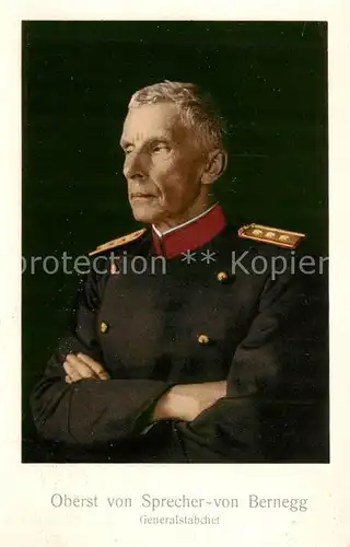 AK / Ansichtskarte  Militaria_Schweiz Oberst von Sprecher von Bernegg Generalstabchef Militaria Schweiz