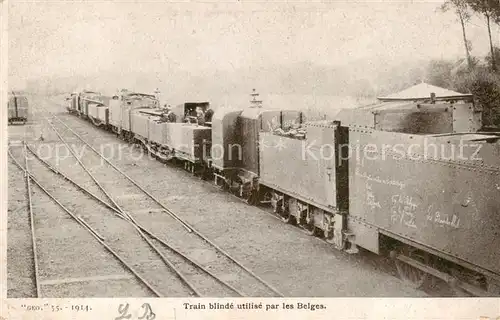 AK / Ansichtskarte 73843387 Eisenbahn Train blinde utilise par les Belgres  Eisenbahn