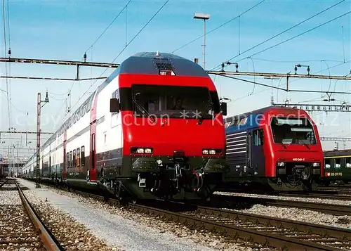 AK / Ansichtskarte 73843416 Eisenbahn SBB Doppelstock Pendelzug IC 2000 Eisenbahn