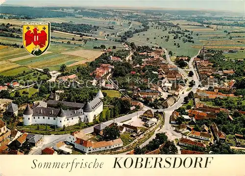 AK / Ansichtskarte 73843431 Kobersdorf_Burgenland_AT Fliegeraufnahme mit Esterhazysches Wasserschloss 