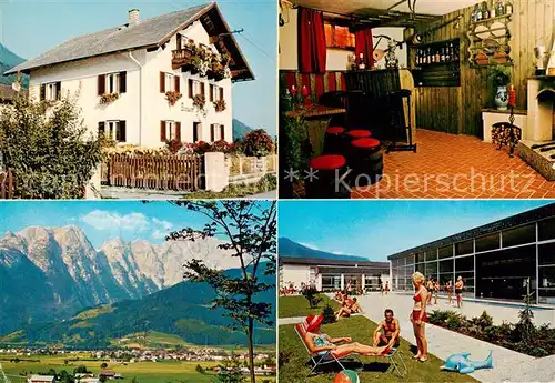 AK / Ansichtskarte 73843438 Kuchl_Salzburg_AT Pension Maria Rest Gaststube Panorama Liegewiese 
