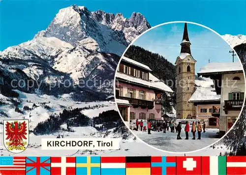 AK / Ansichtskarte  Kirchdorf_Tirol_AT Ortspartie mit Wildem Kaiser 