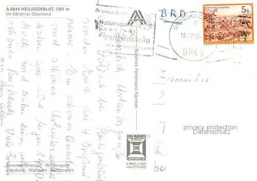 AK / Ansichtskarte  Heiligenblut_Kaernten_AT Ortspartie mit Kirche 