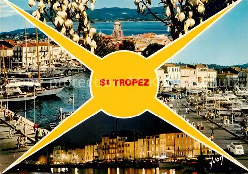 AK / Ansichtskarte  Saint_Tropez_Var Quai Suffren Vue generale Le Port la Nuit Les Quais et le Port Saint_Tropez_Var