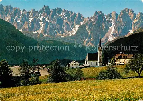 AK / Ansichtskarte 73843462 Gosau_Salzkammergut_AT Gosautal mit Gosaukamm und Kirche 