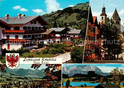AK / Ansichtskarte 73843516 Kitzbuehel_Tirol_AT Haus Tony Sailer Kirche Panorama Seepartie 