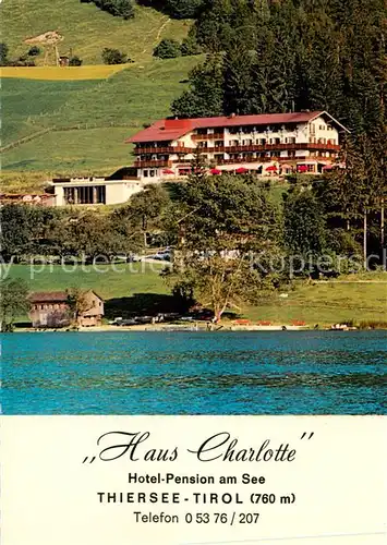 AK / Ansichtskarte  Thiersee Haus Charlotte Hotel Pension am See Thiersee