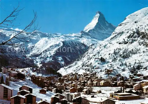 AK / Ansichtskarte  Zermatt_VS mit Matterhorn Zermatt_VS